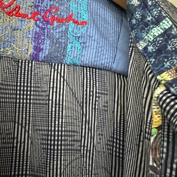 $228 ROBERT GRAHAM L PINAL PEAK LONG SLEEVE CLASSIC FIT SPORT SHIRT NAVY, PREPPY - Picture 7 of 15